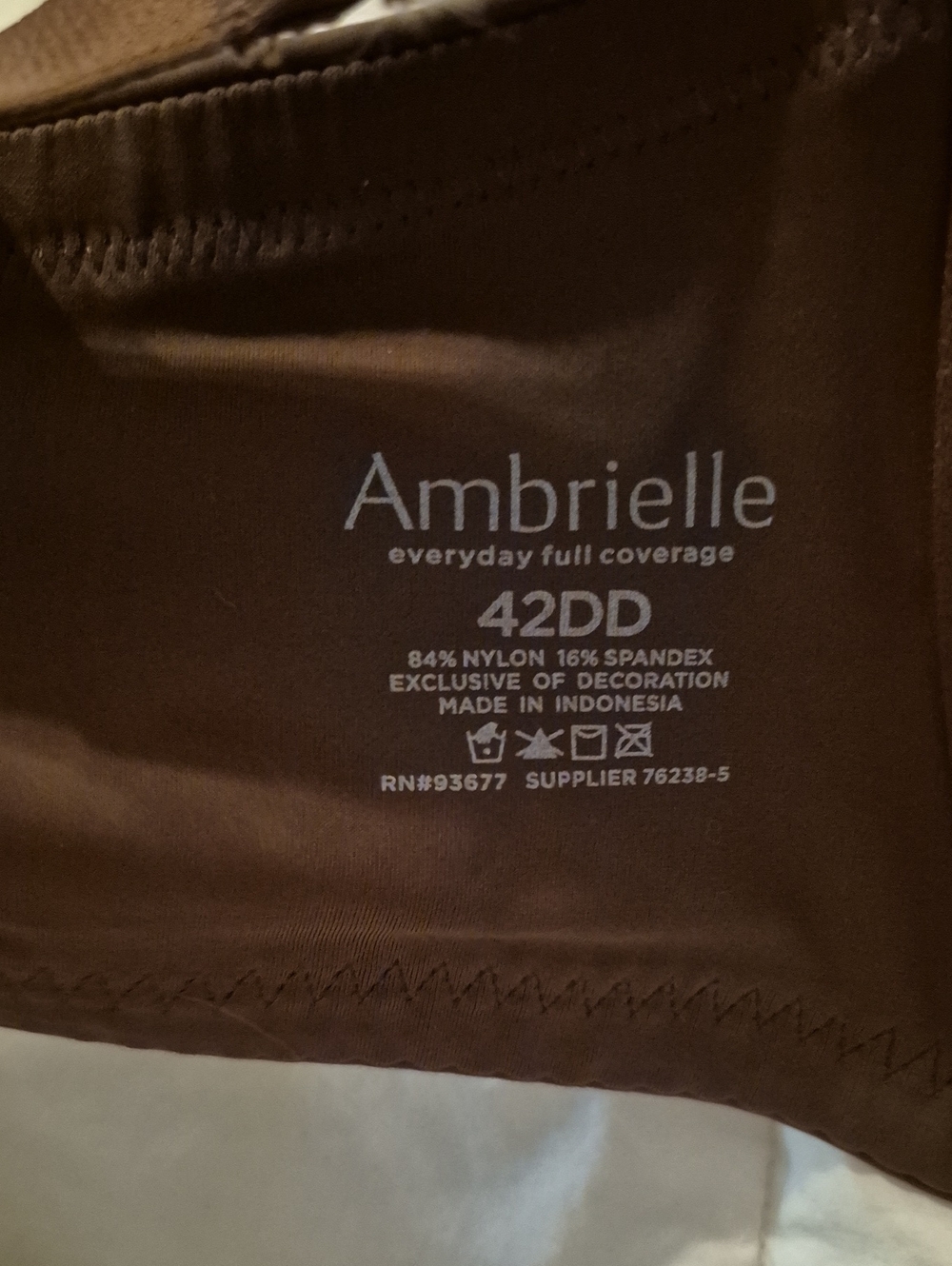 Ambrielle Brown Full Coverage 42DD Bra